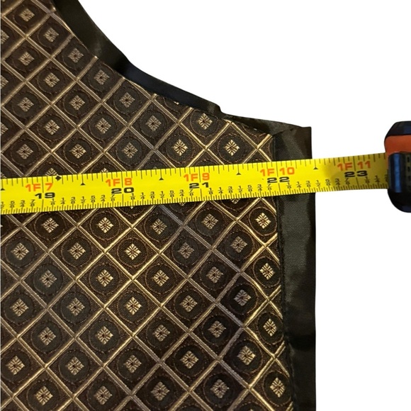 Pronto Uomo Black & Gold Patterned Vest Large - Picture 7 of 8